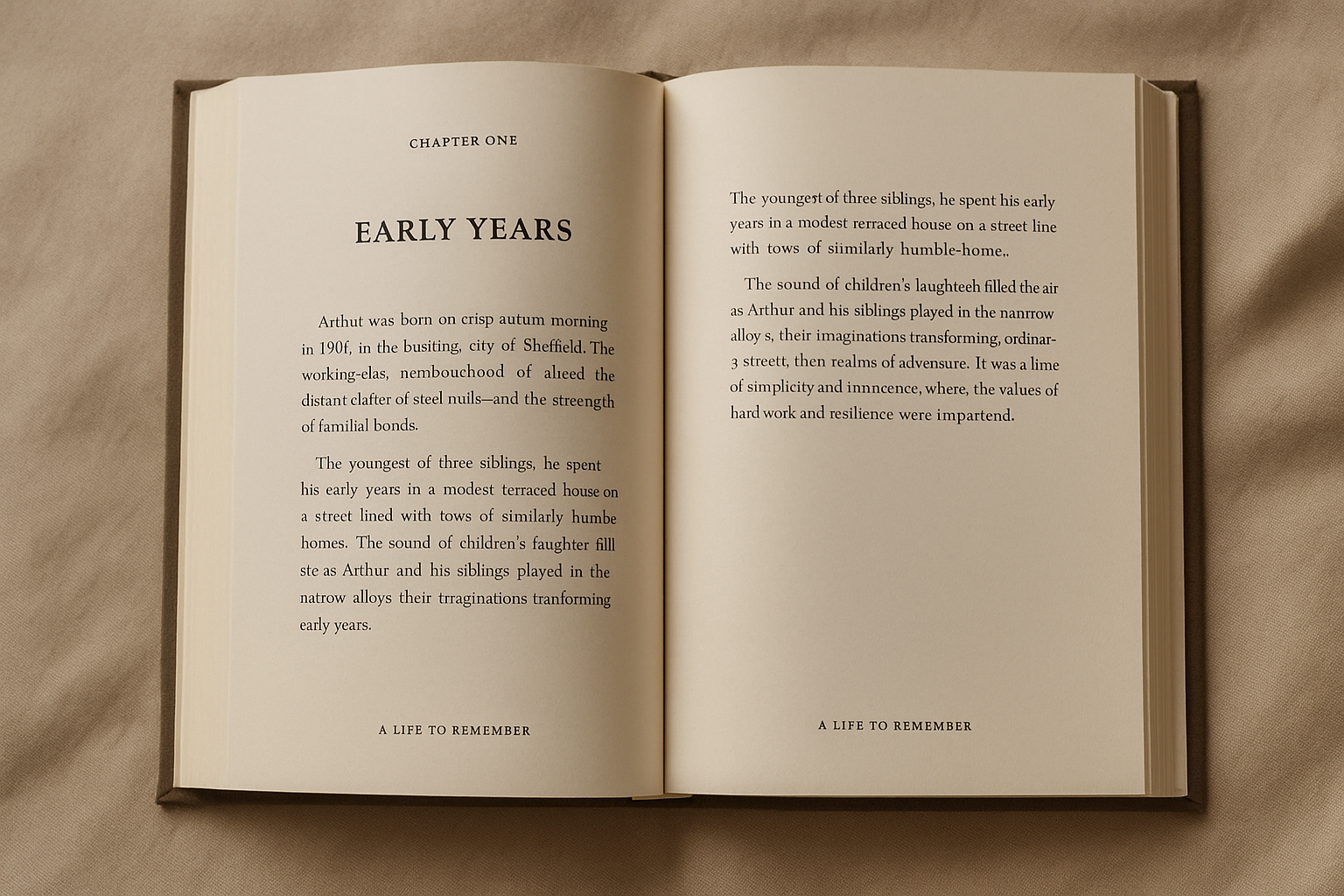 Chapter opening - sample page from LegacyPrints life storybook