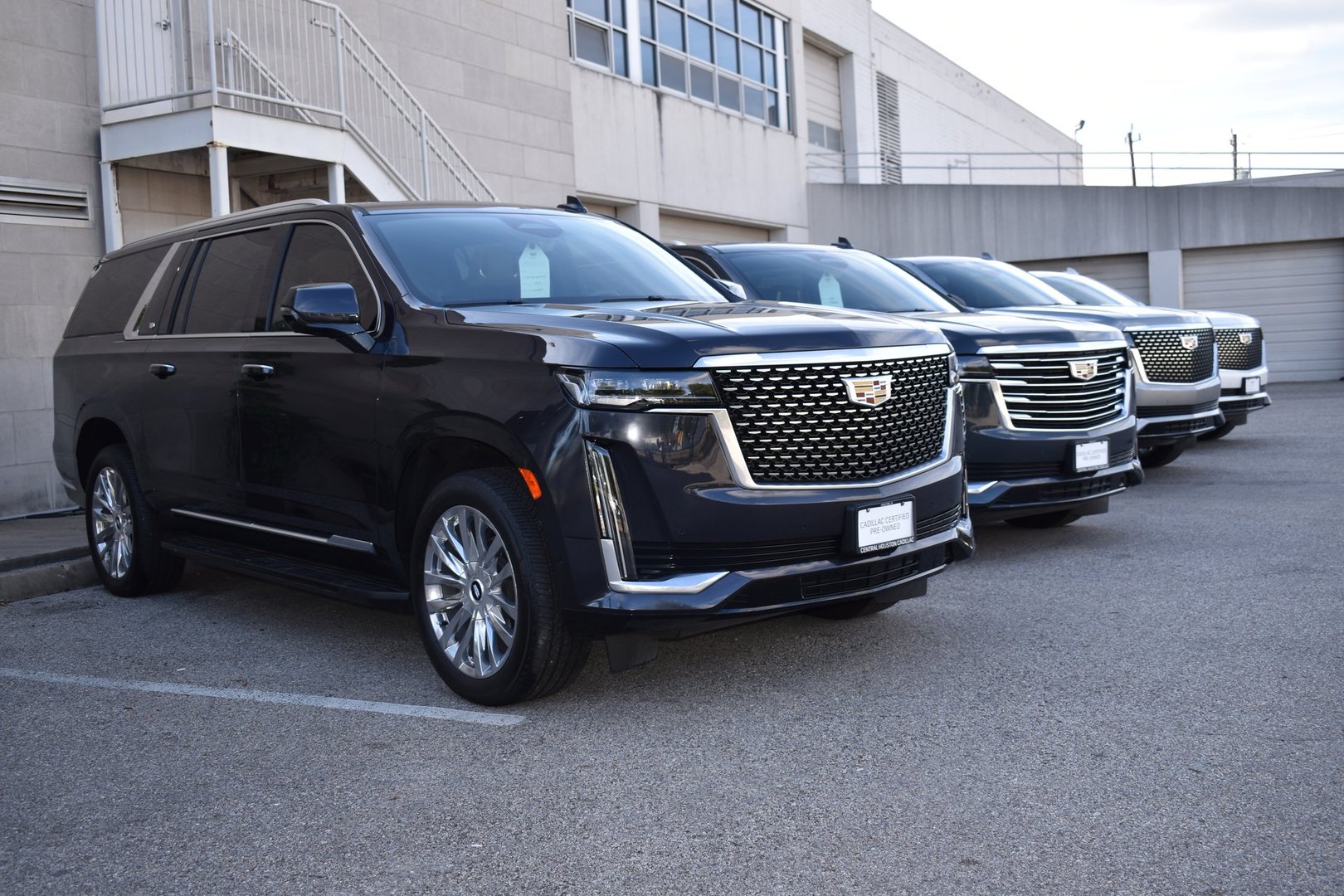 Houston, TX USA October 30, 2022 - New and Pre-Owned Cadillac Escalade SUV's on sale