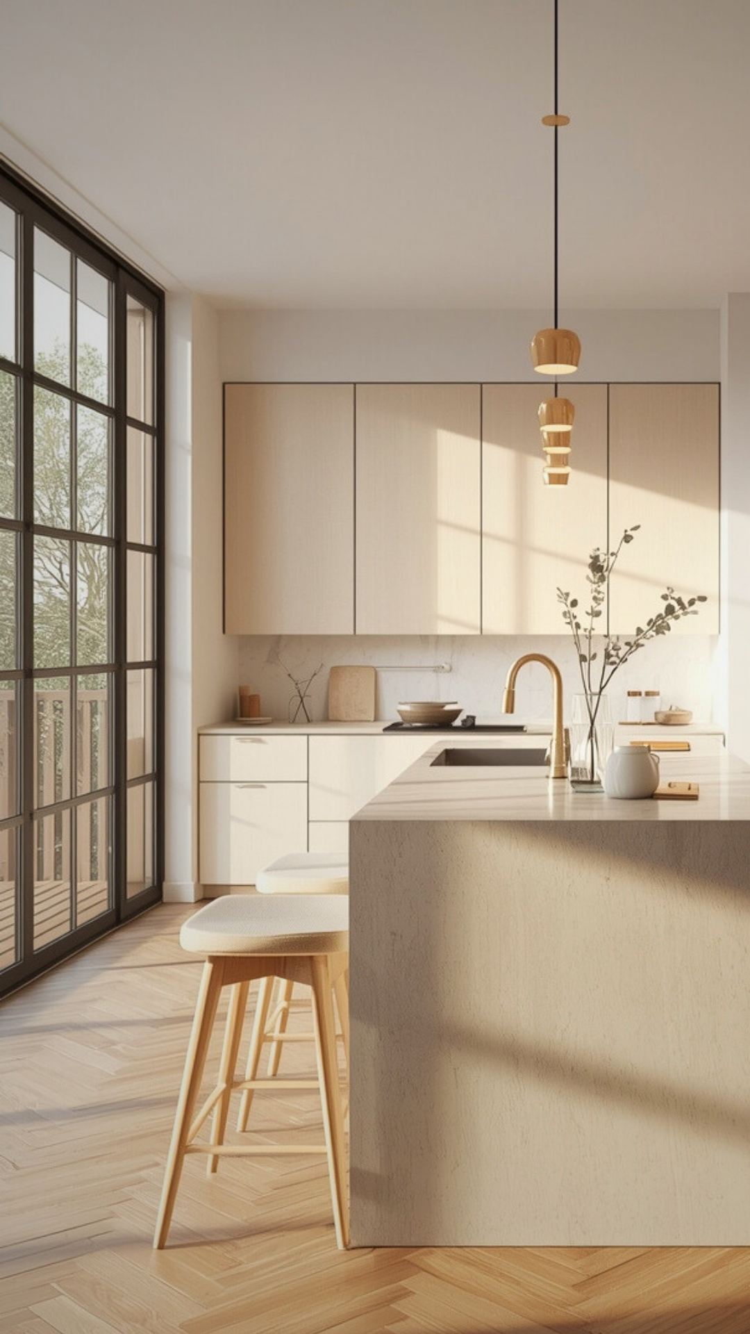 Minimalistisk kjøkken med rene linjer