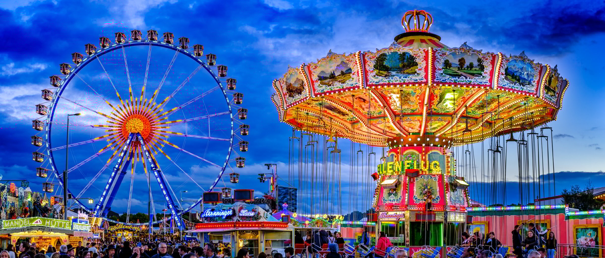 Munich, Germany - October 2: famous chain carousel at the theresienwiese, oktoberfest in munich on Oktober 2, 2024