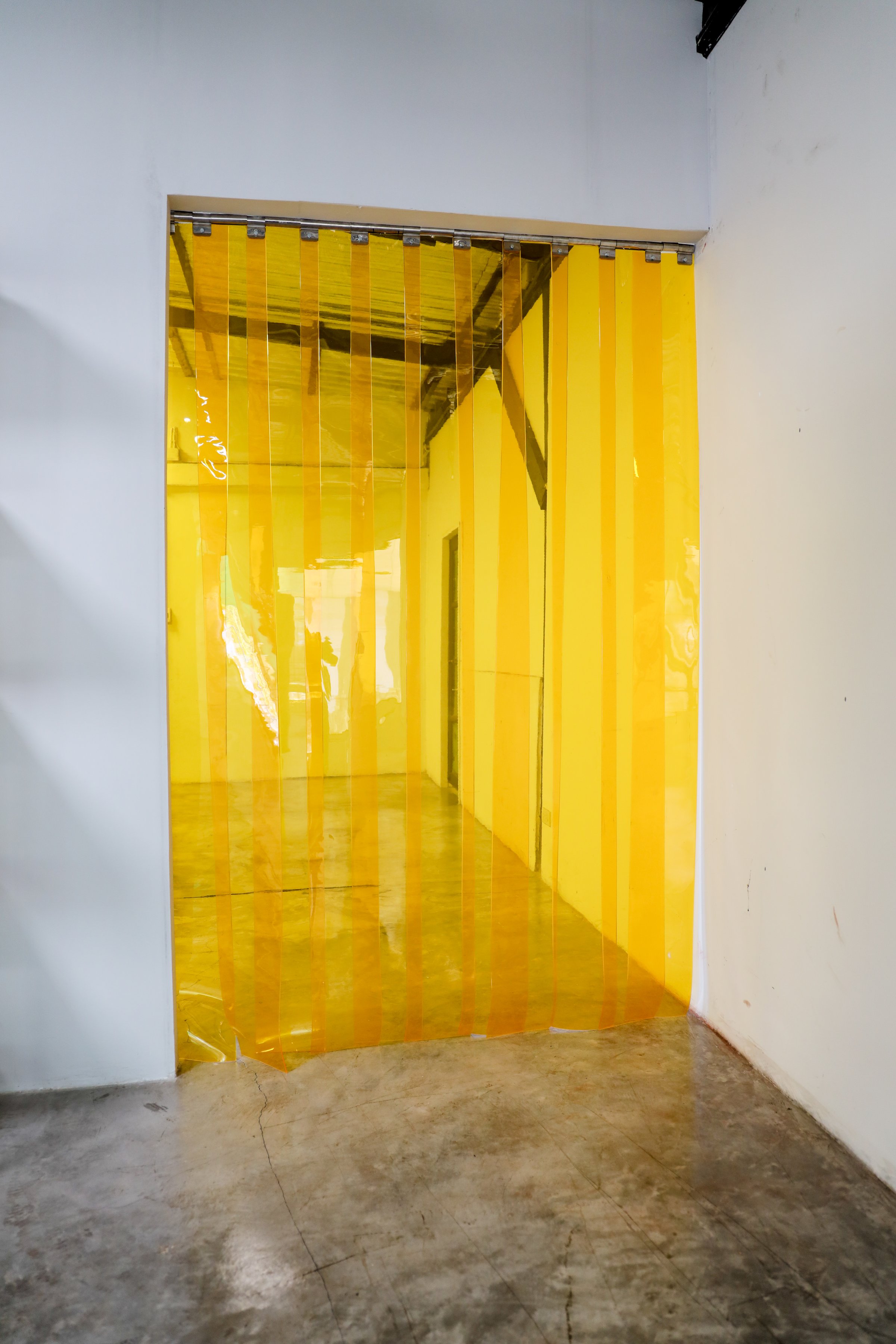 Yellow Plastic Transparent PVC strip curtain for Warehousing ; Outdoor workshops , Industrial flexible doors and other areas requiring low  temperature.