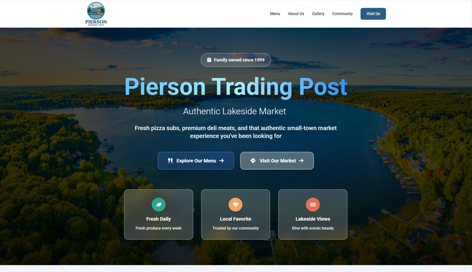 Pierson Trading Post Deli Website - Local Business SEO Marketing Services