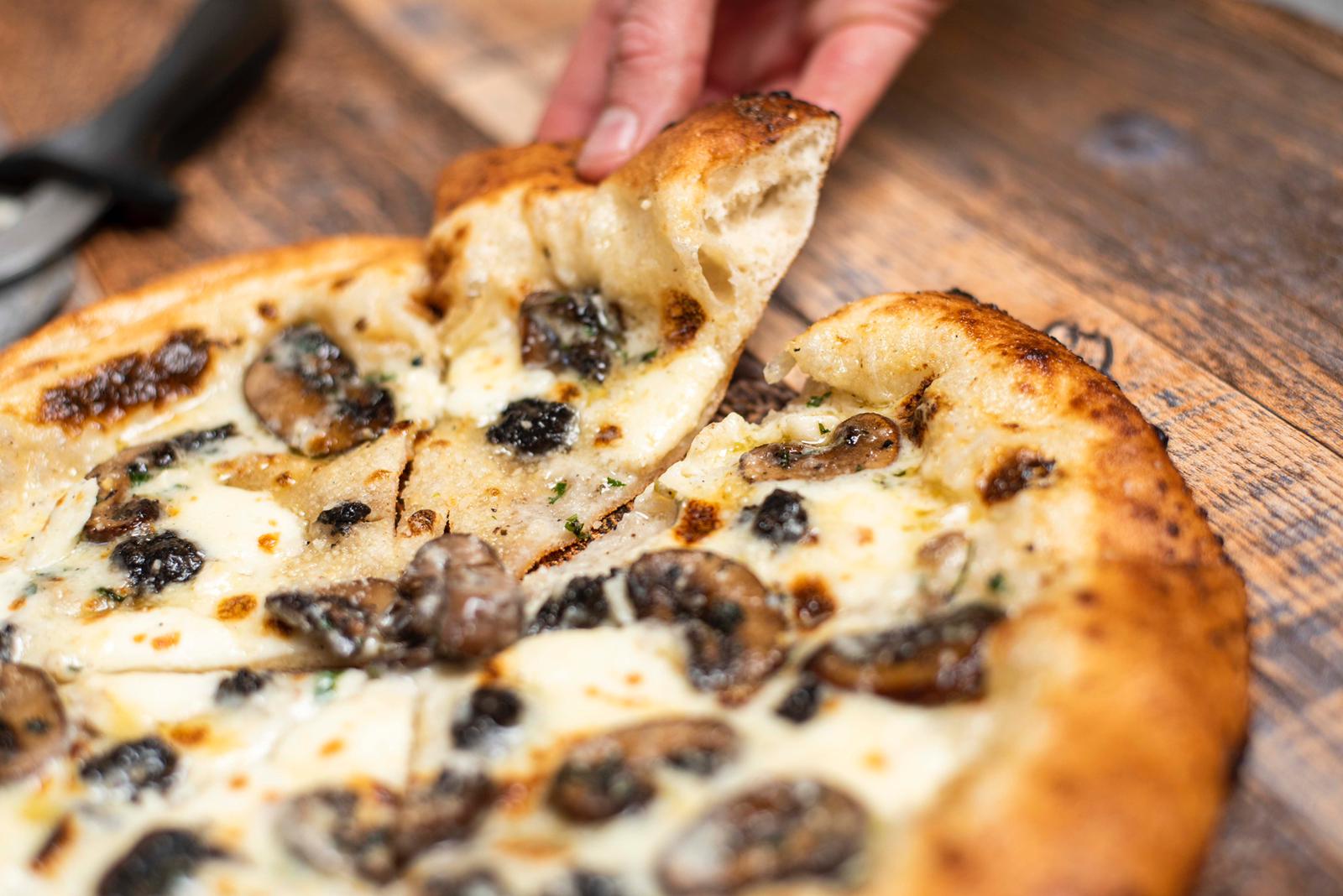 Real photo from our kosher wood-fired pizza catering service