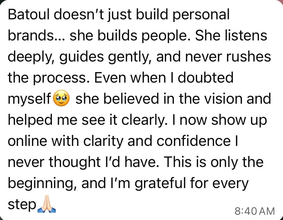 رأي عميل في خدمة بناء العلامة الشخصية