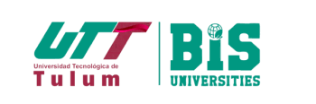 Logo of Universidad Tecnológica de Tulum and BIS Universities featuring stylized text and a globe motif.