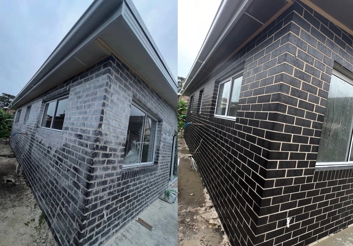 Before and After pressure washing