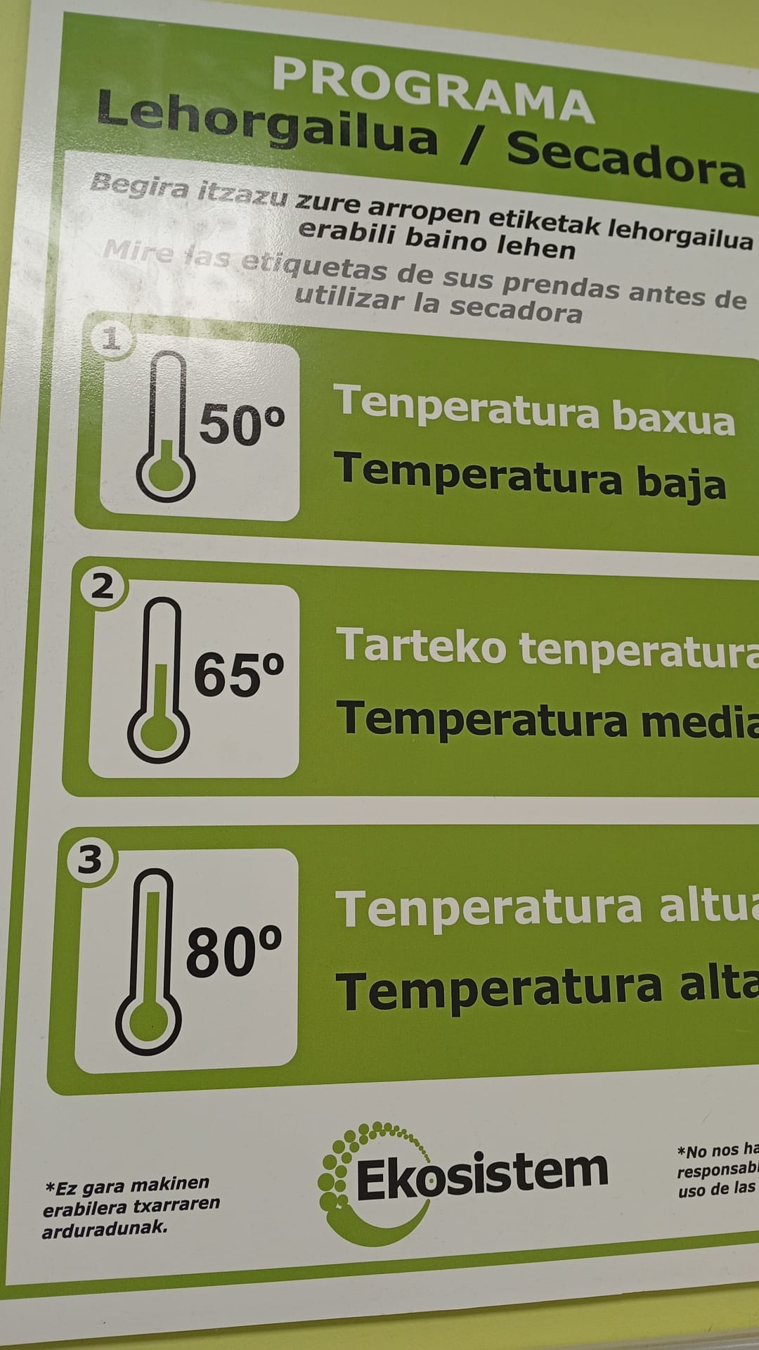 Máquinas lavadoras EKOSISTEM