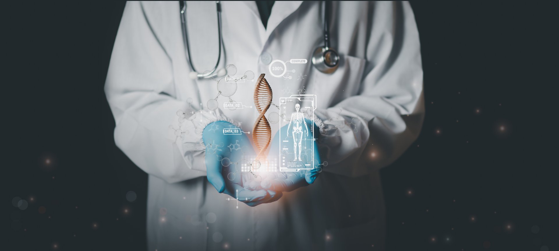 Healthcare scientists researching DNA