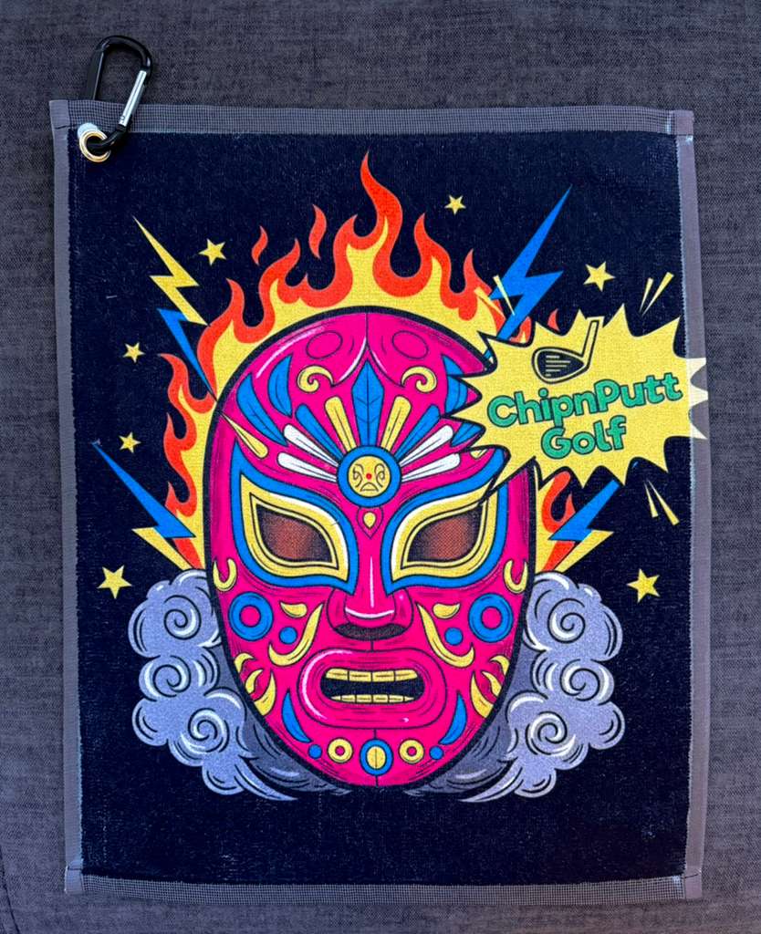 ChipnPutt Golf Pink Luchador Golf Towel