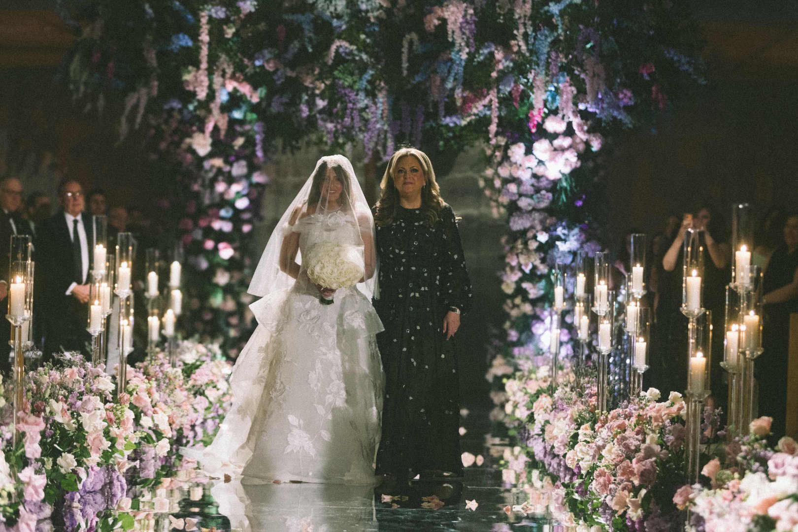 Emotional wedding moment between bride and groom