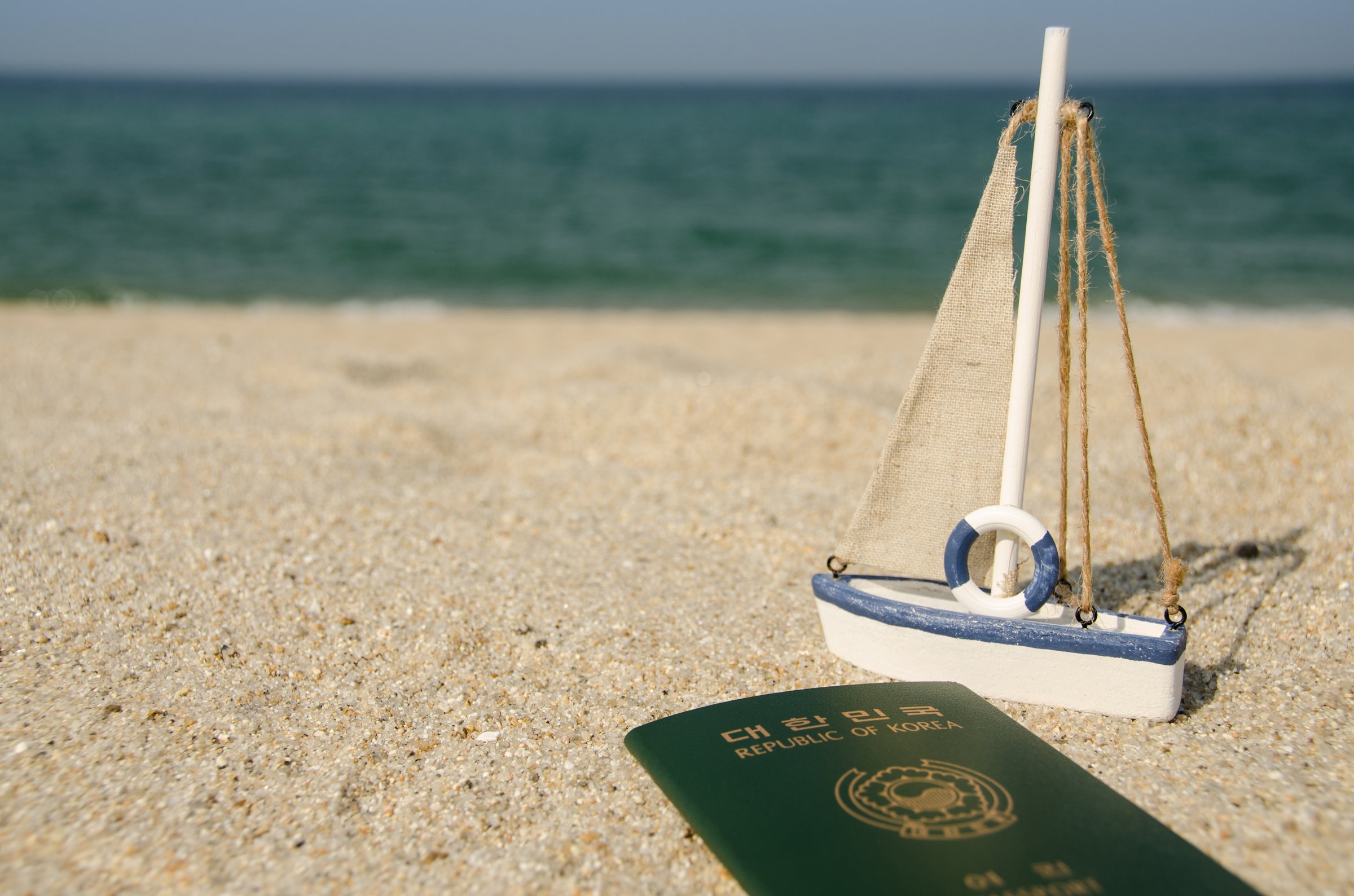 June 4, 2019. Republic of Korea. Summer and  Korean passport