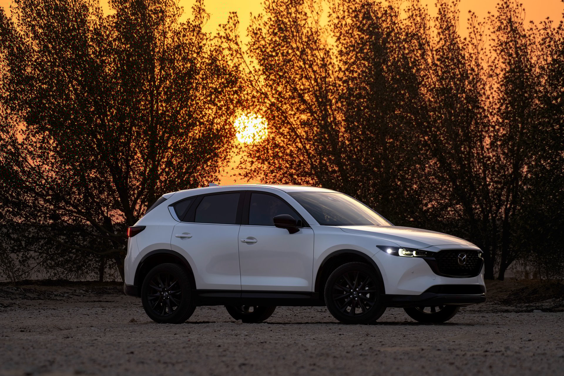 Doha, Qatar - September 07, 2025: Autumn adventures with brand new Mazda CX-5 in white color in Doha Qatar
