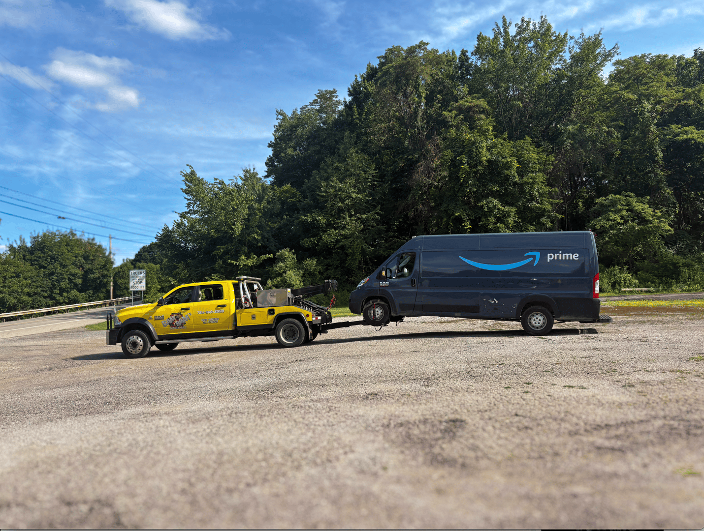 Professional towing truck in service