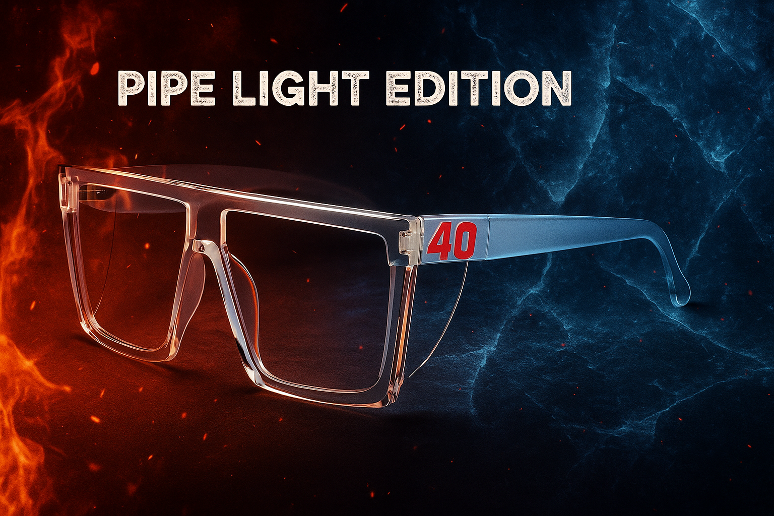 40RIGGS Pipe Light Edition Safety Glasses - Clear