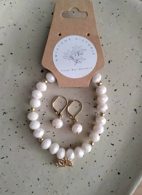 Zestaw biżuterii pudrowy róż