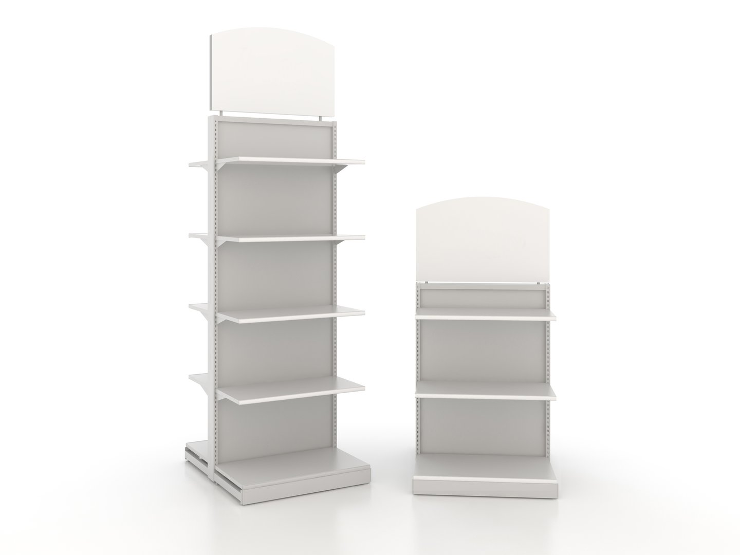 two empty shop shelves