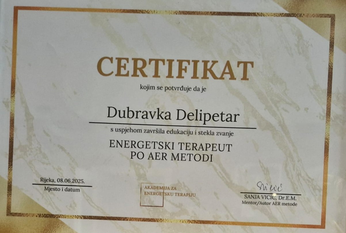 Certifikat - Dubravka Loreta