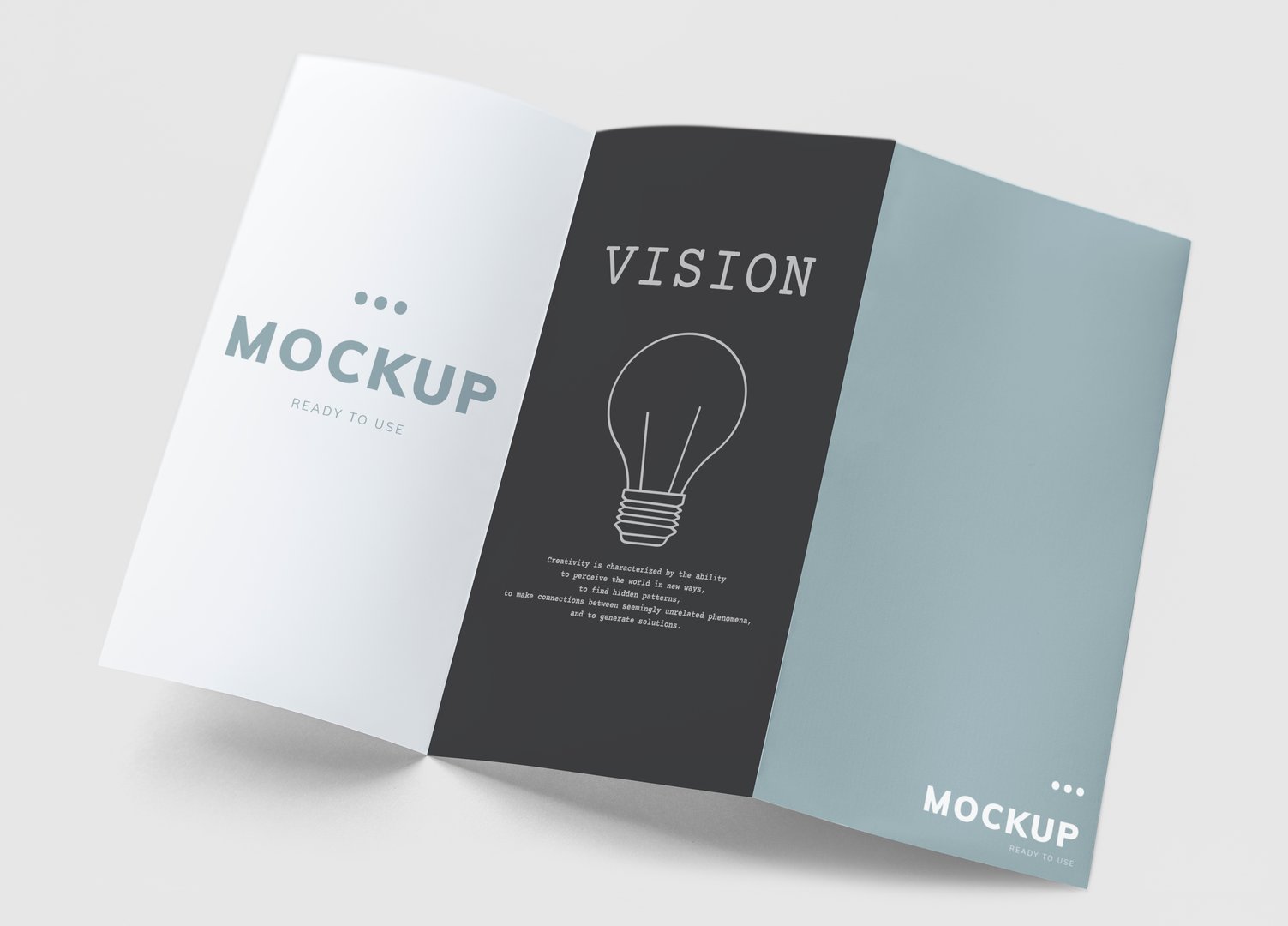 Tri-fold brochure mockup printed materials
***These are our own generic designs. They do not infringe on any copyrighted designs.