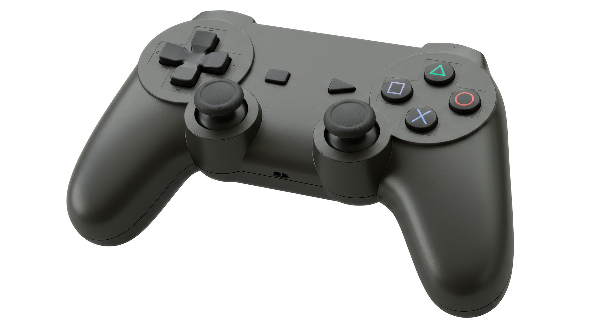 Isolated Black Game Controller Gaming Accessory