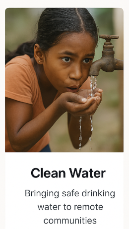 Young girl drinking water from an outdoor tap with hands, highlighting access to clean water in remote communities.