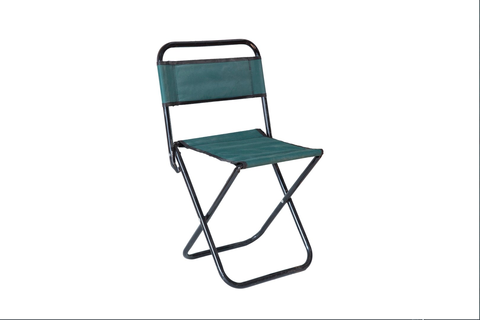 A tourist chair, collapsible on a white background. Isolate.Portable chair.