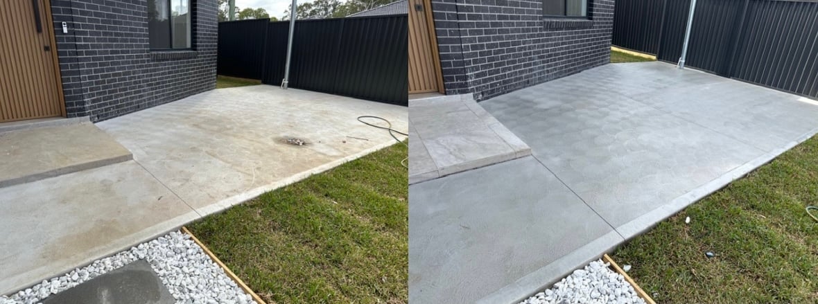 Before and After pressure washing