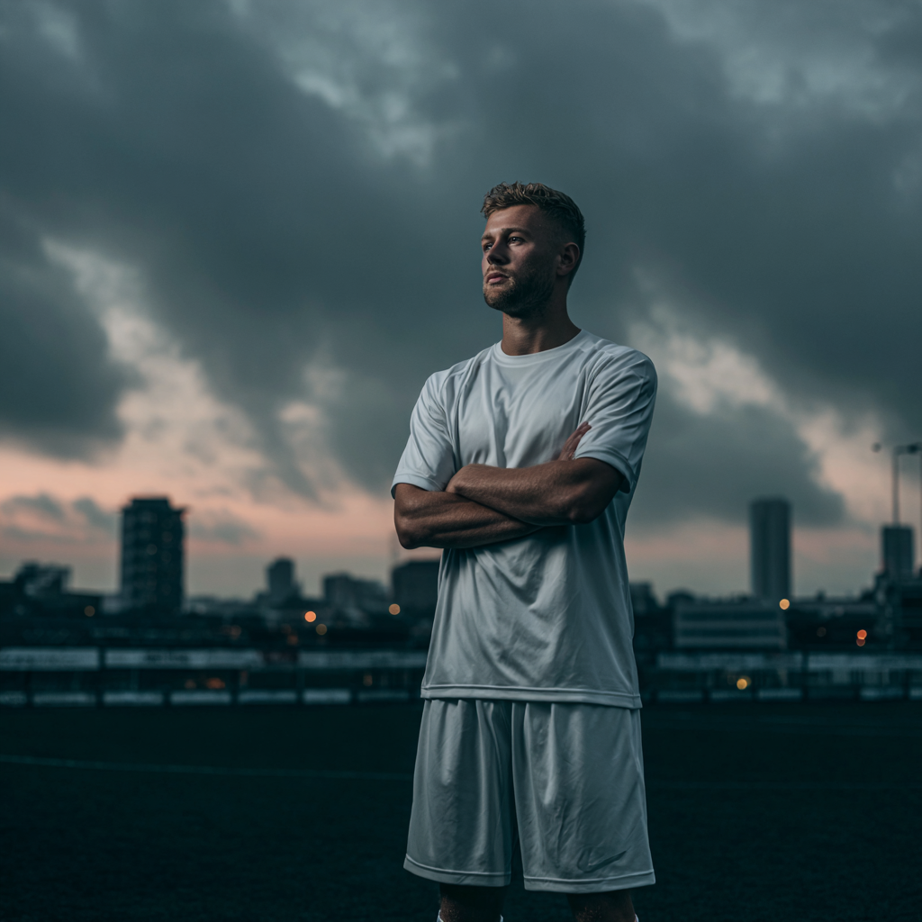 White player posing for regional campaign