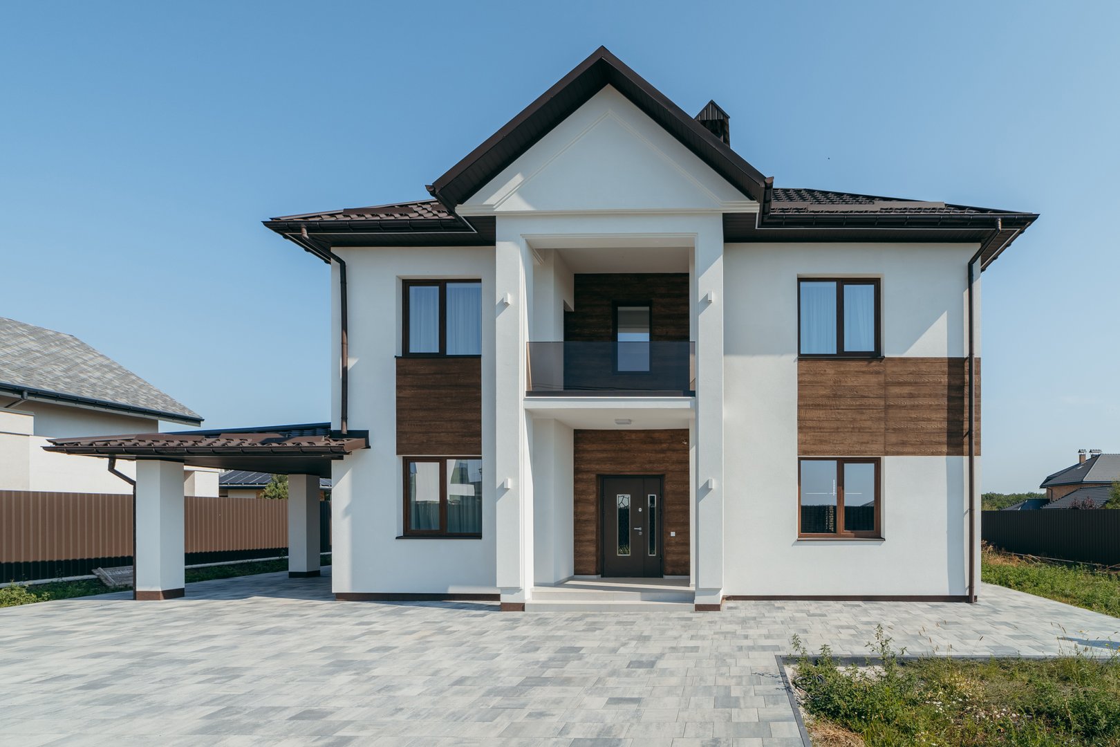 Facade of a two-story house