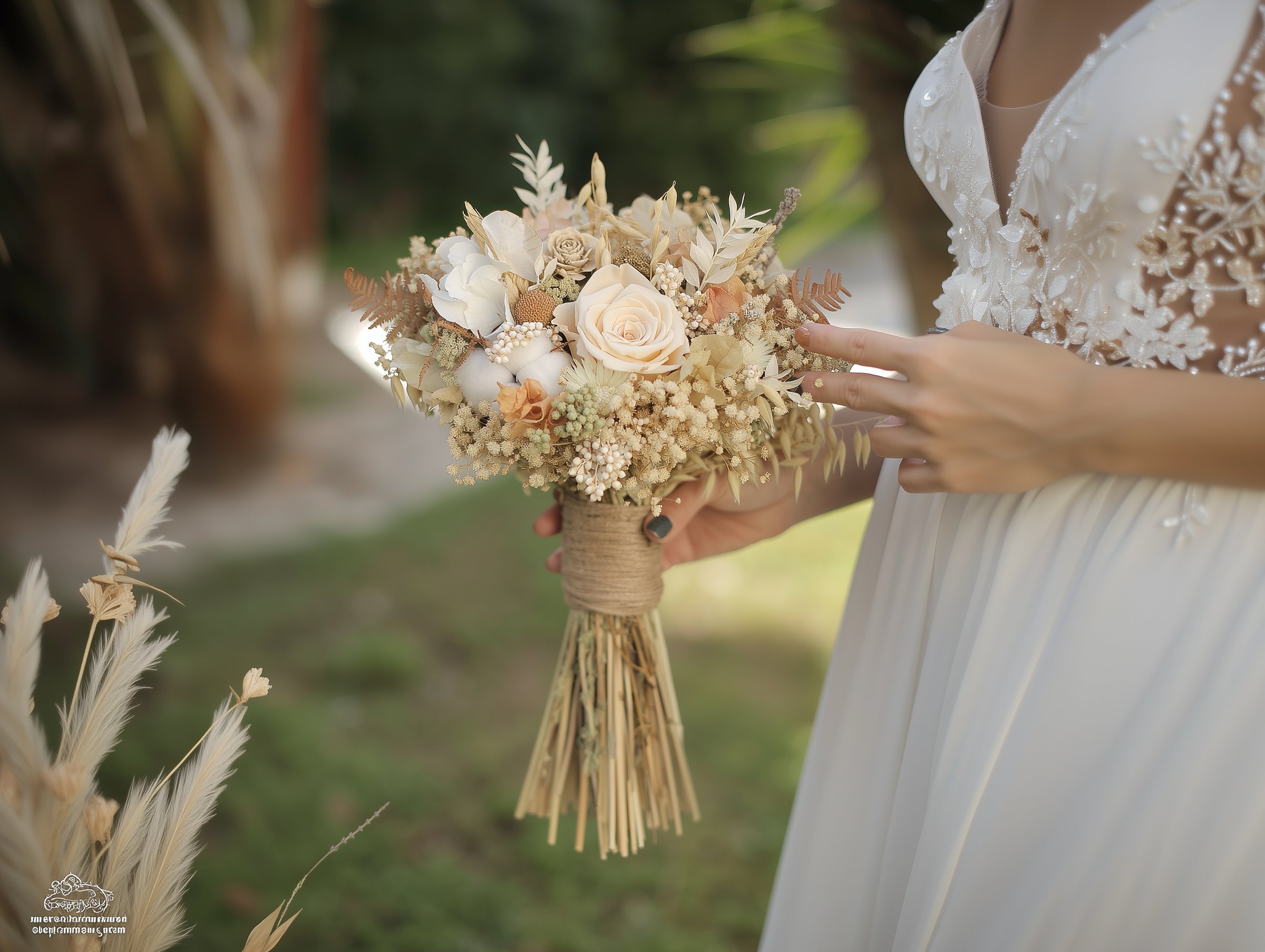 Hermoso arreglo floral de boda con flores elegantes