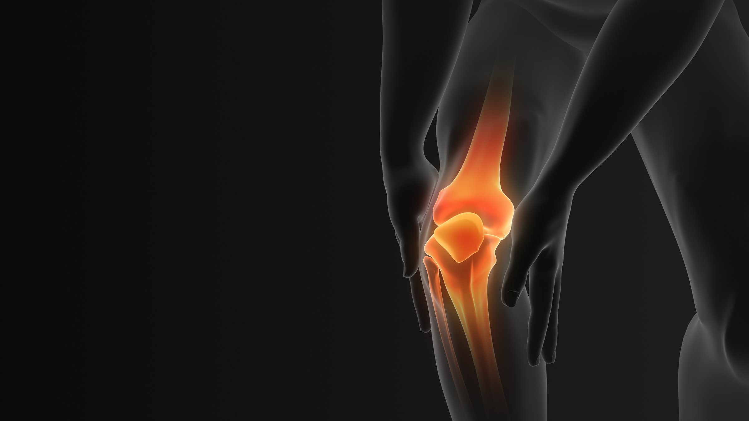 Knee joint pain medical concept