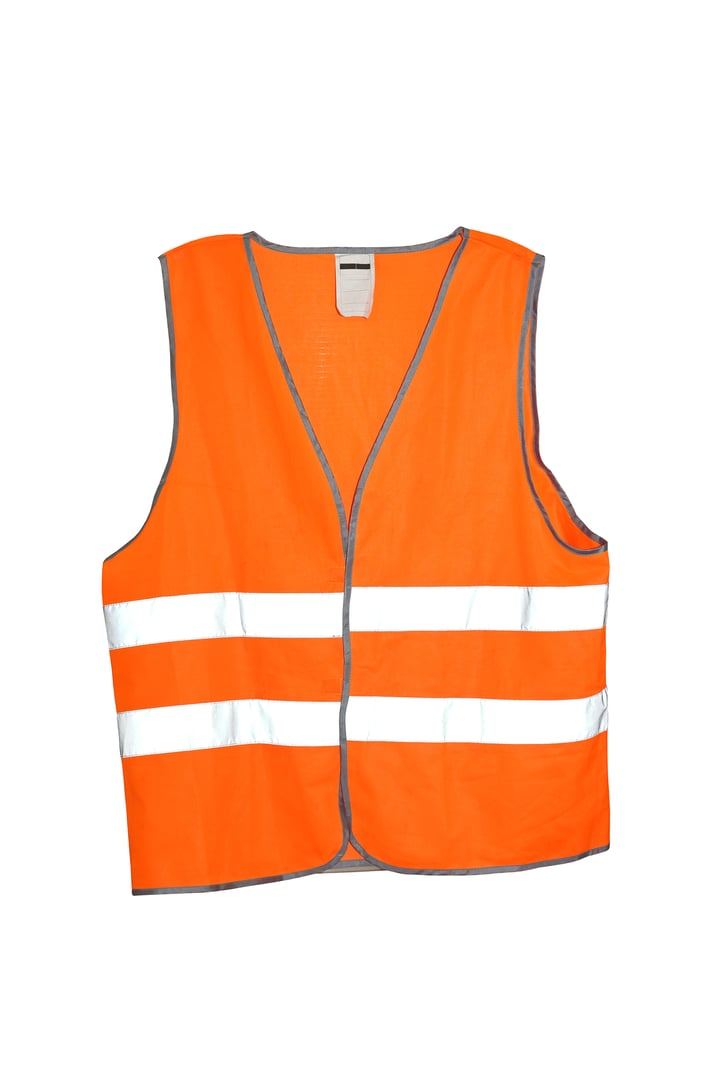 Orange safety vest isolated included clipping path