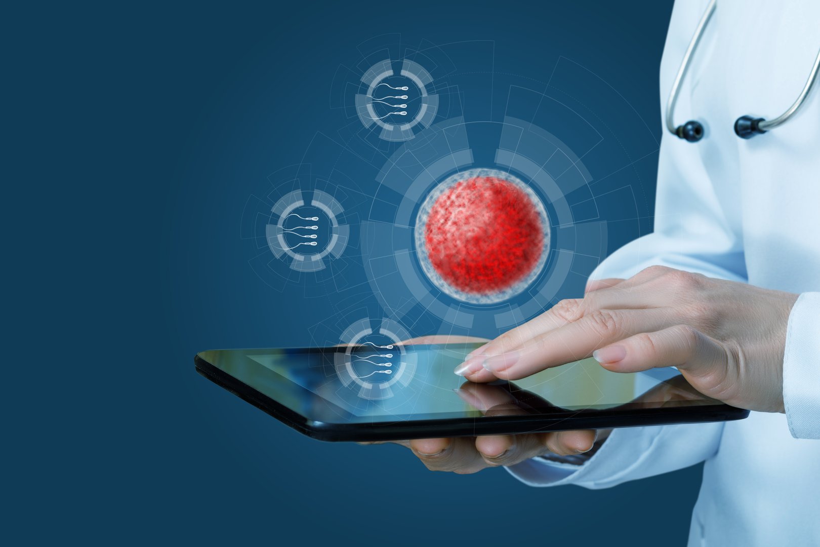 Digital medicine analysis and technologies. Interaction between a physician and a digital interface that analyzes cellular data.