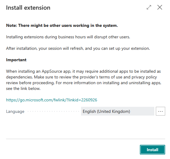 The app will be installed and the user will be directed to refresh the software