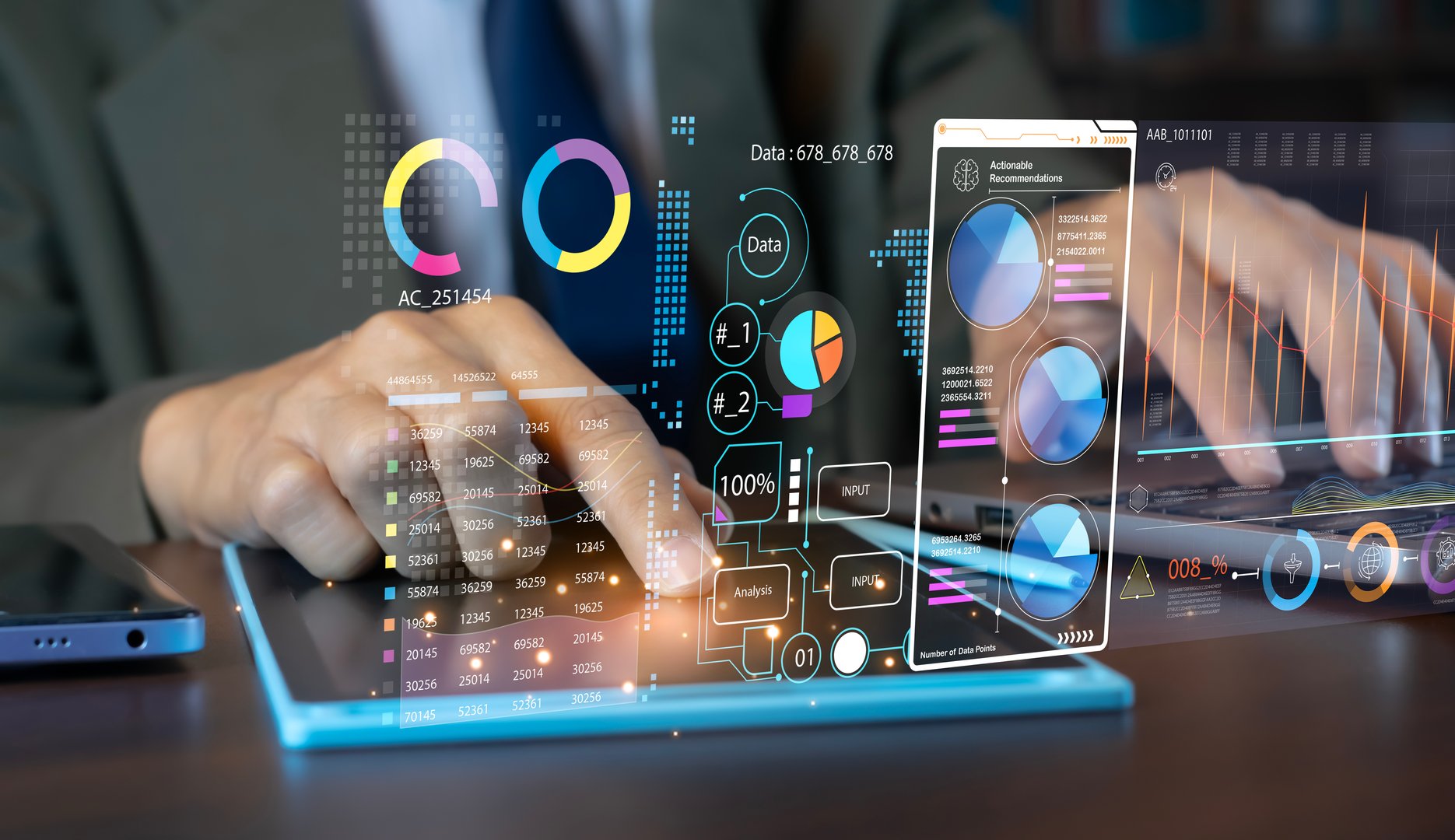 Business concept uses AI system to analyze business data