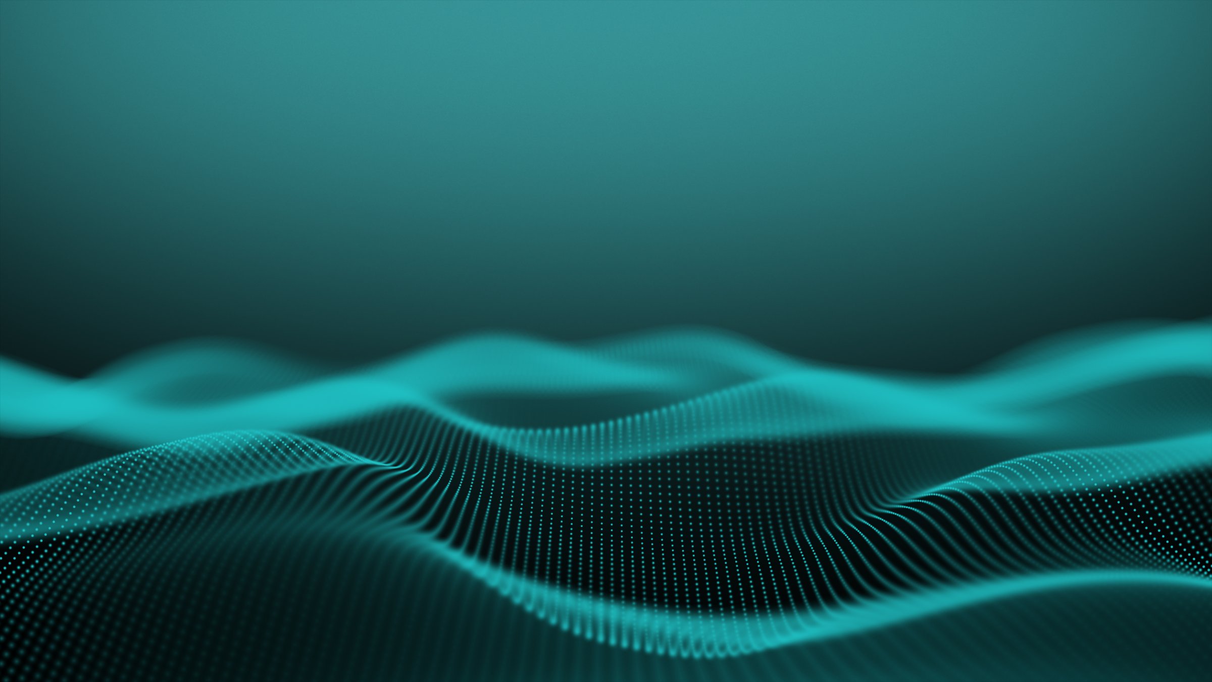 Turquoise wave repeat. blue gradient background. Green water. Digital sea. Smooth movements of liquid form. Sci-fi,