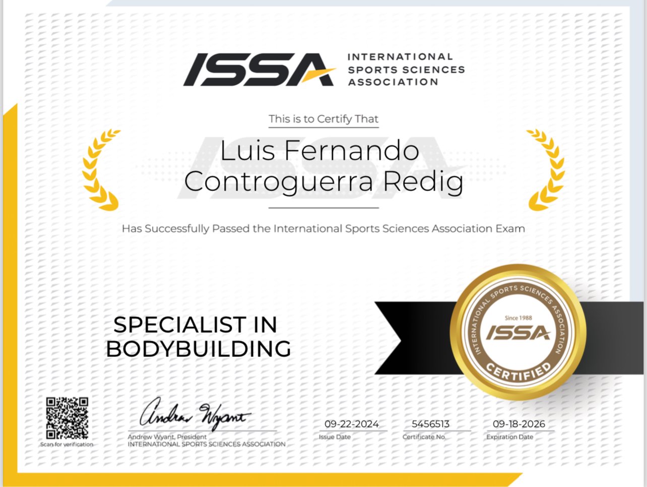 Specialist in Bodybuilding Certification