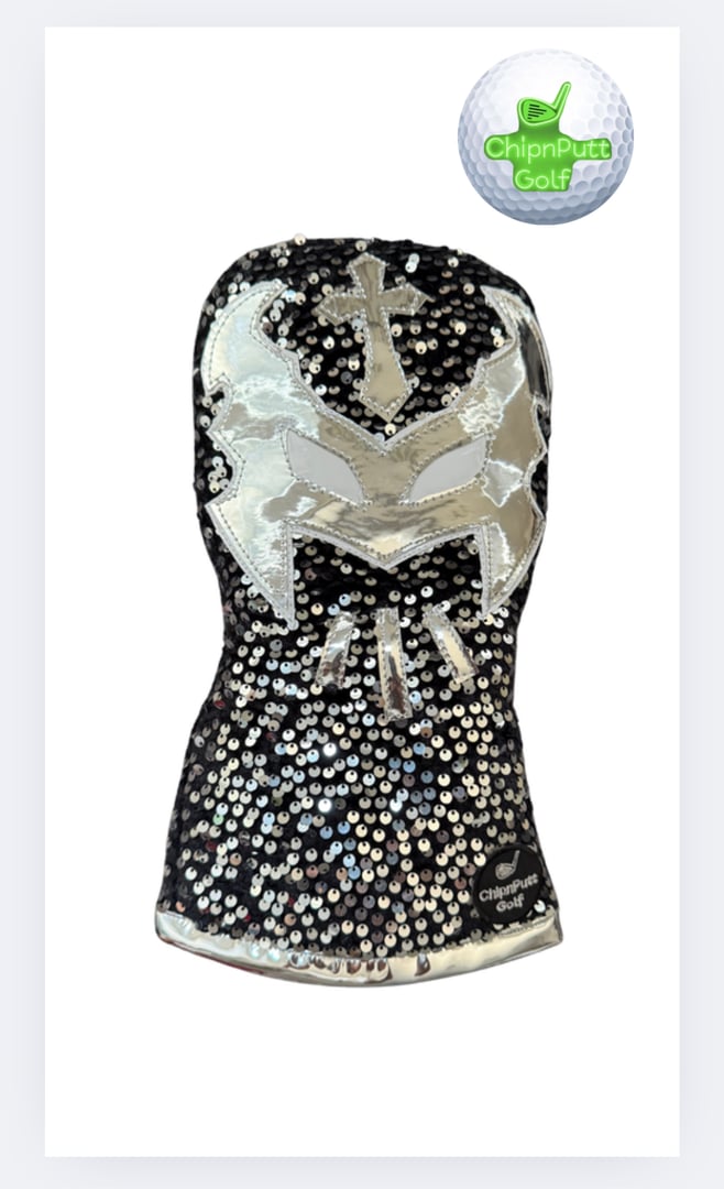 Luchador Sequins Silver & Black Driver Headcover