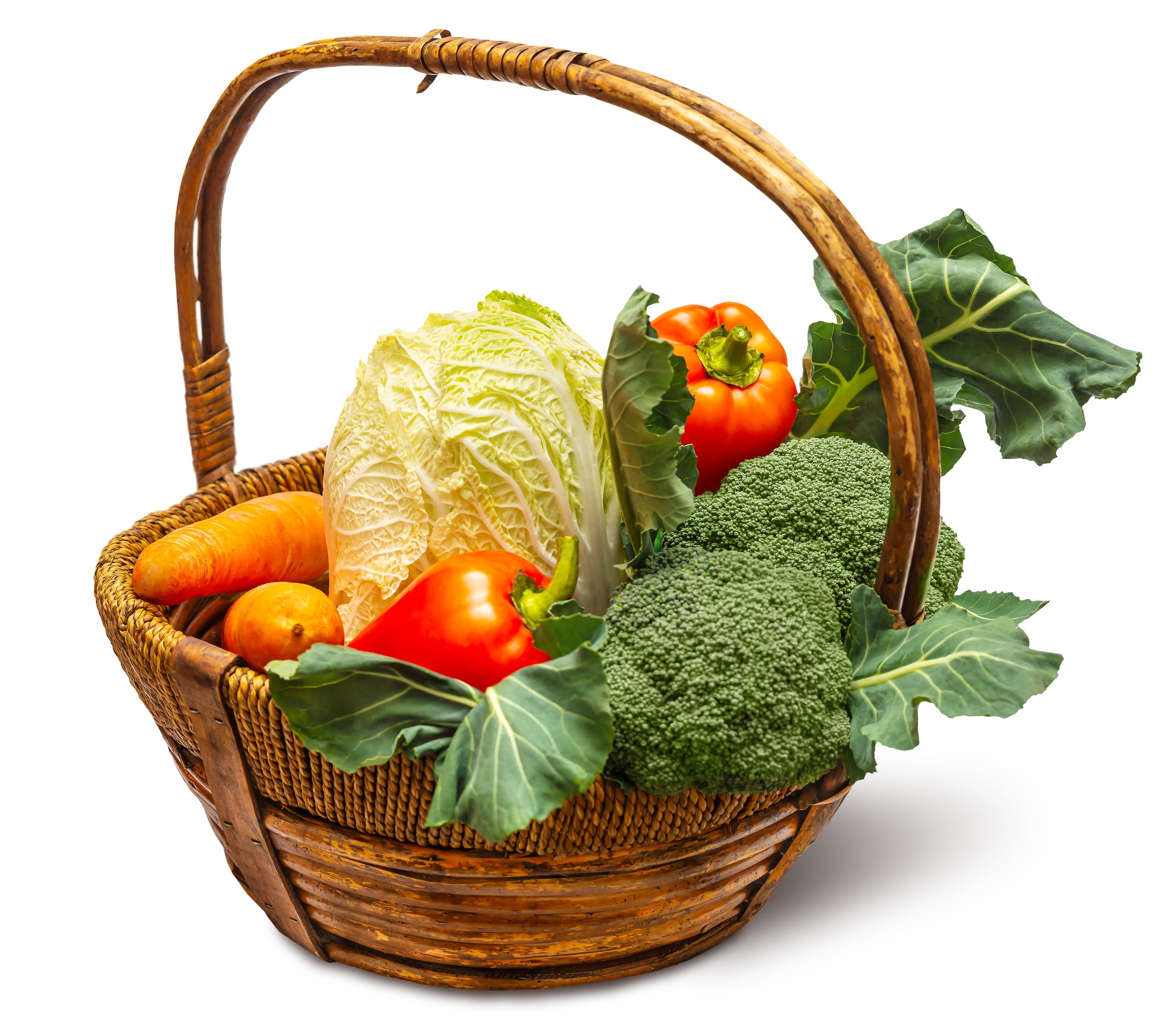 Fresh vegetables basket farm to table