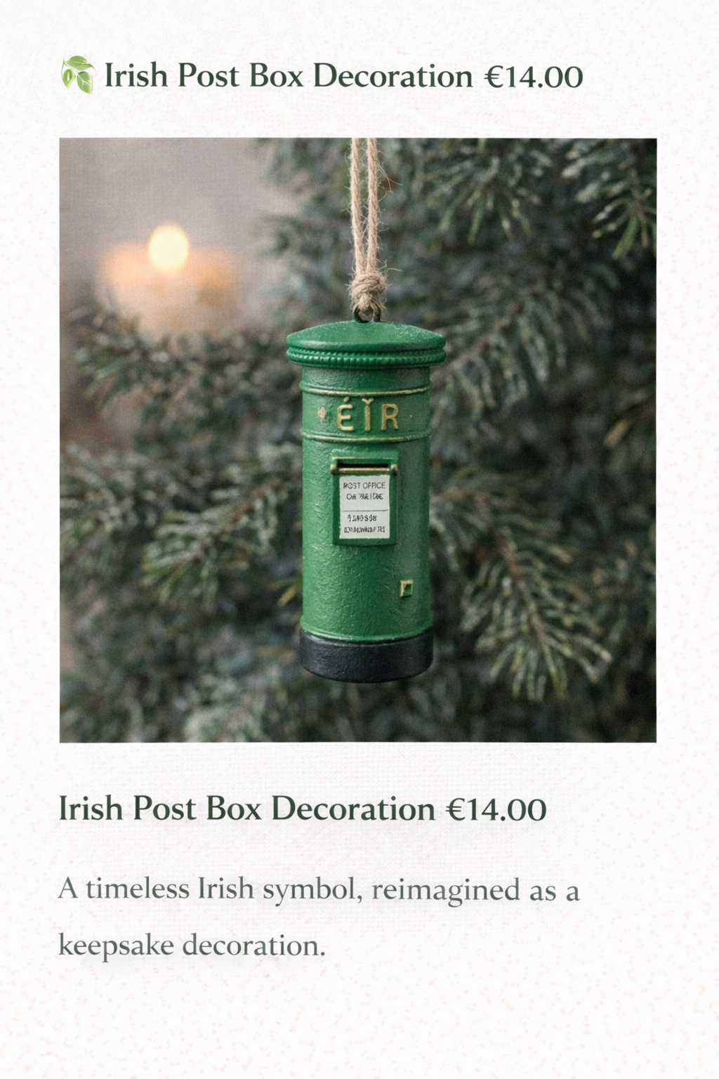 Irish Post Box Decoration