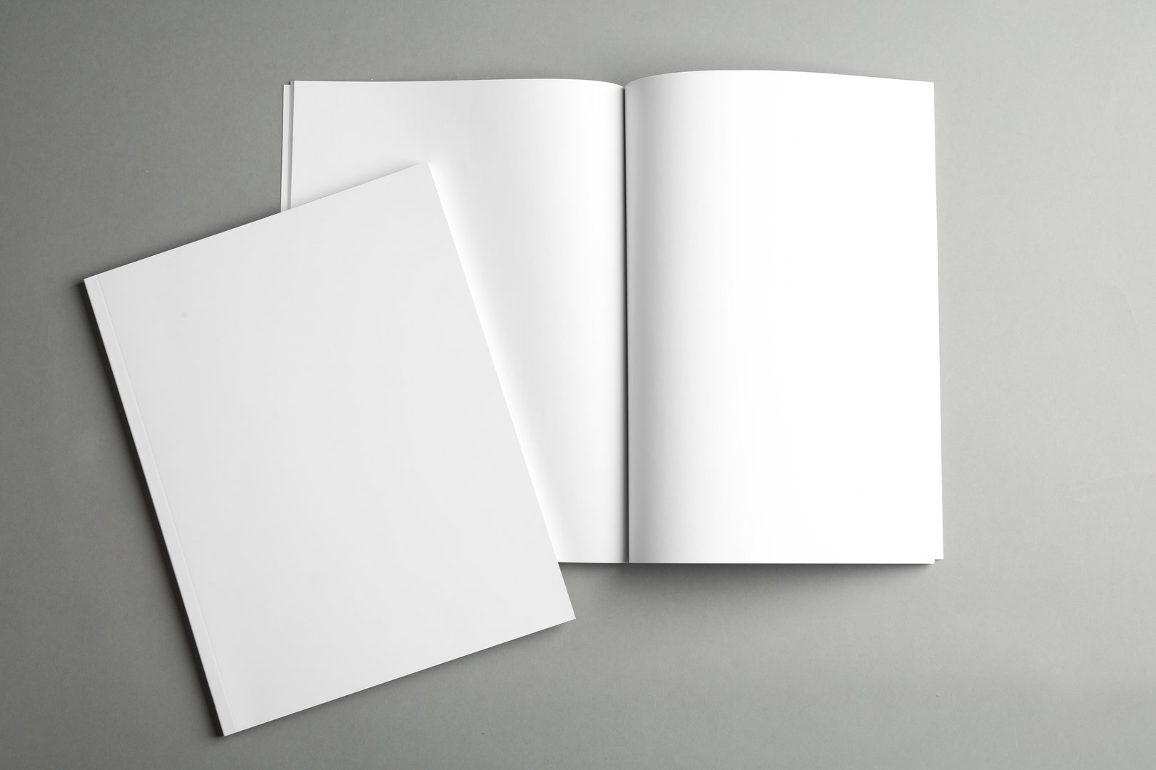 'Blank Magazine Mockup on Gray Background'