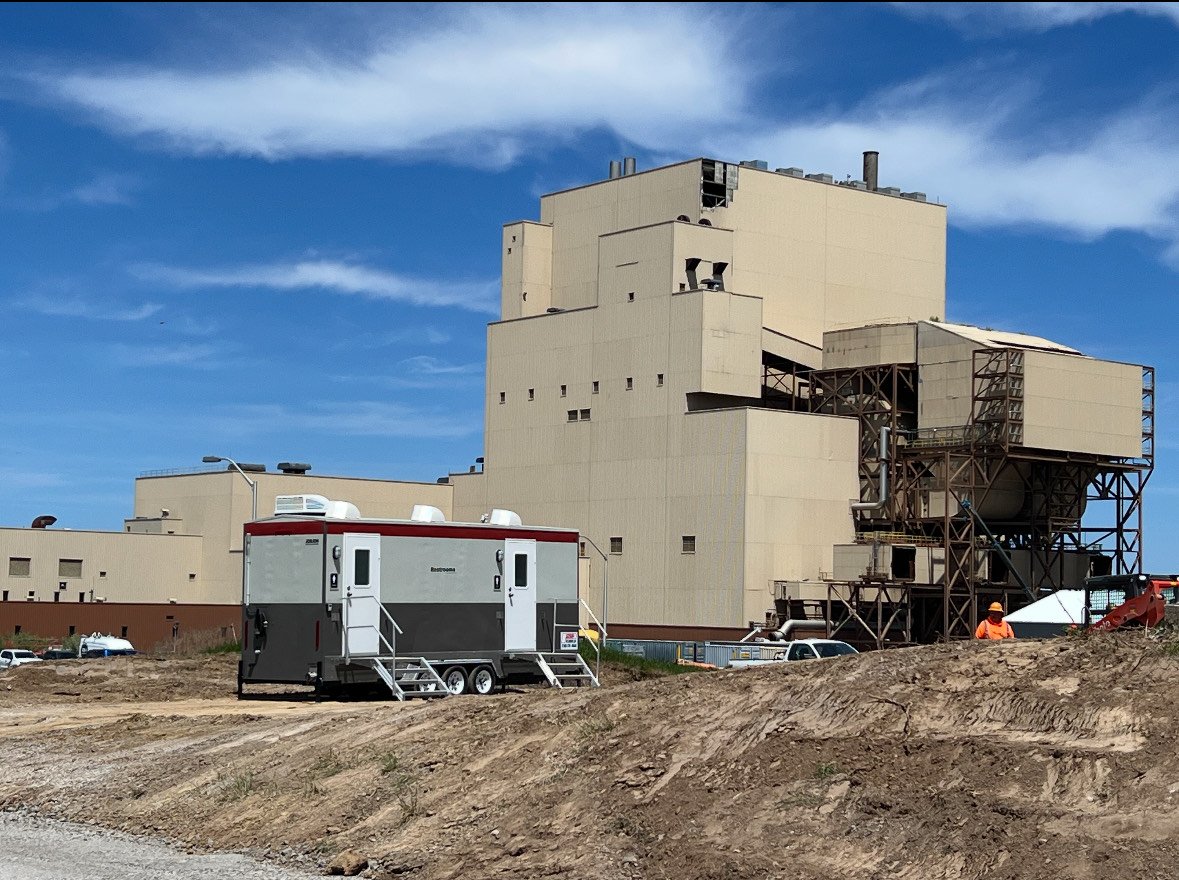 Construction site sanitation trailers