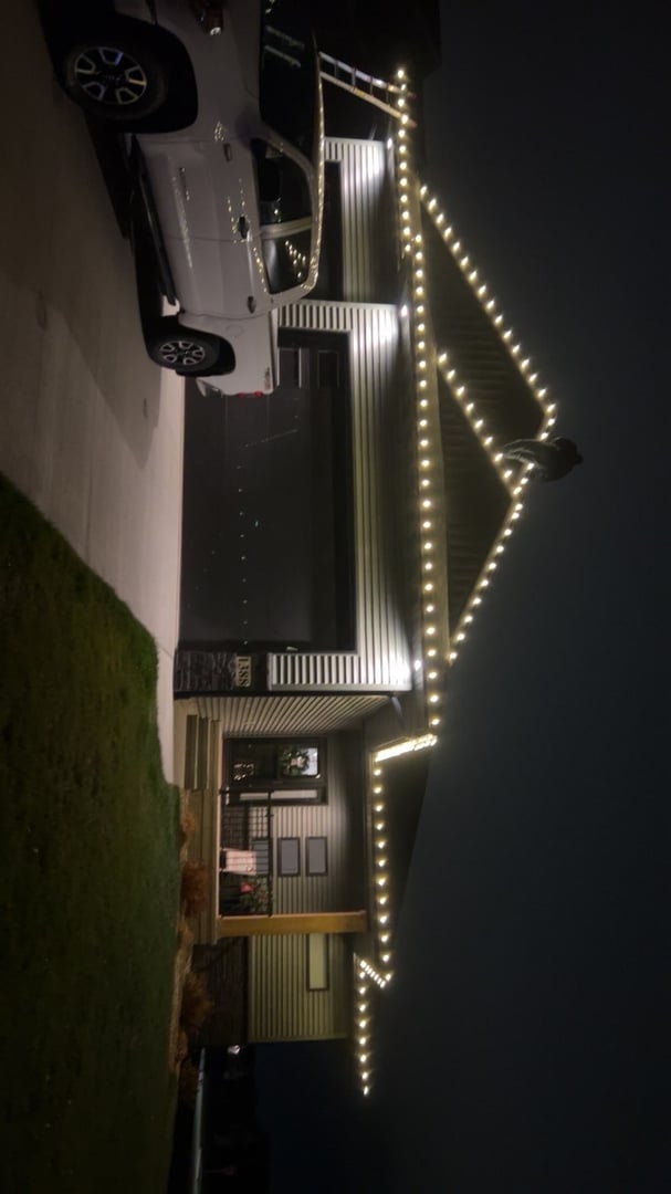 Premium Christmas light installation with landscape lighting