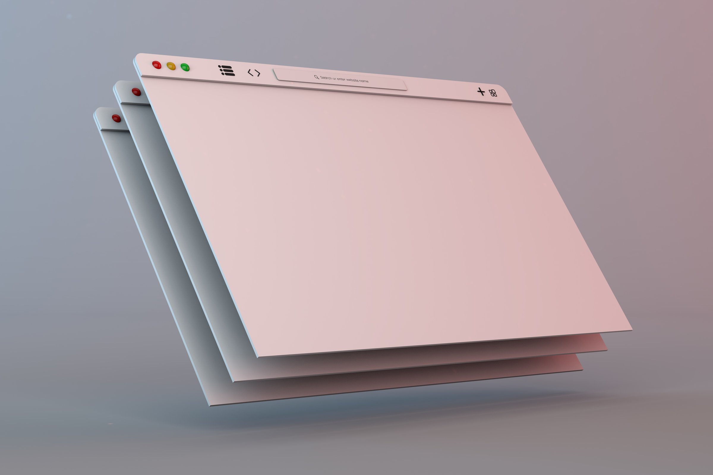 3D browser a modern website interface with white space