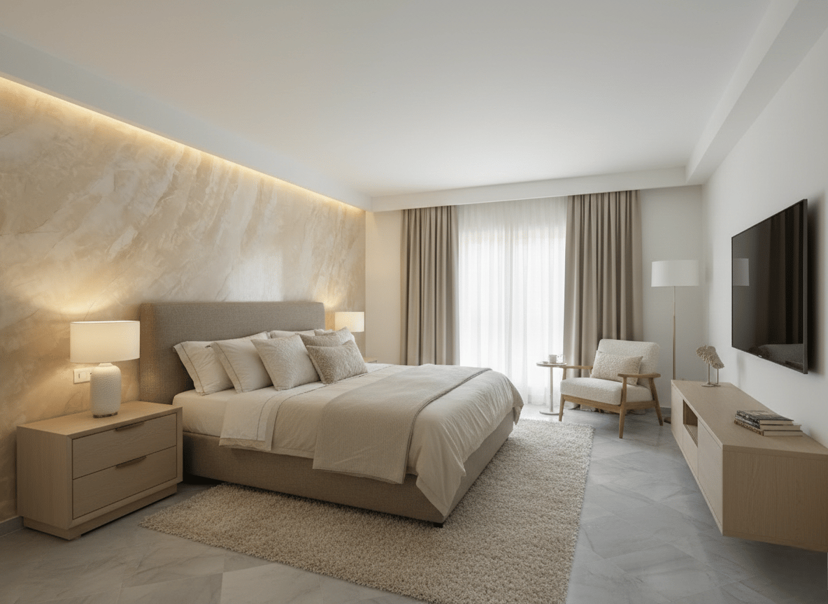 Plastering the wall using a trowel and starting plaster. The process of applying the starting plaster to the wall using a trowel.