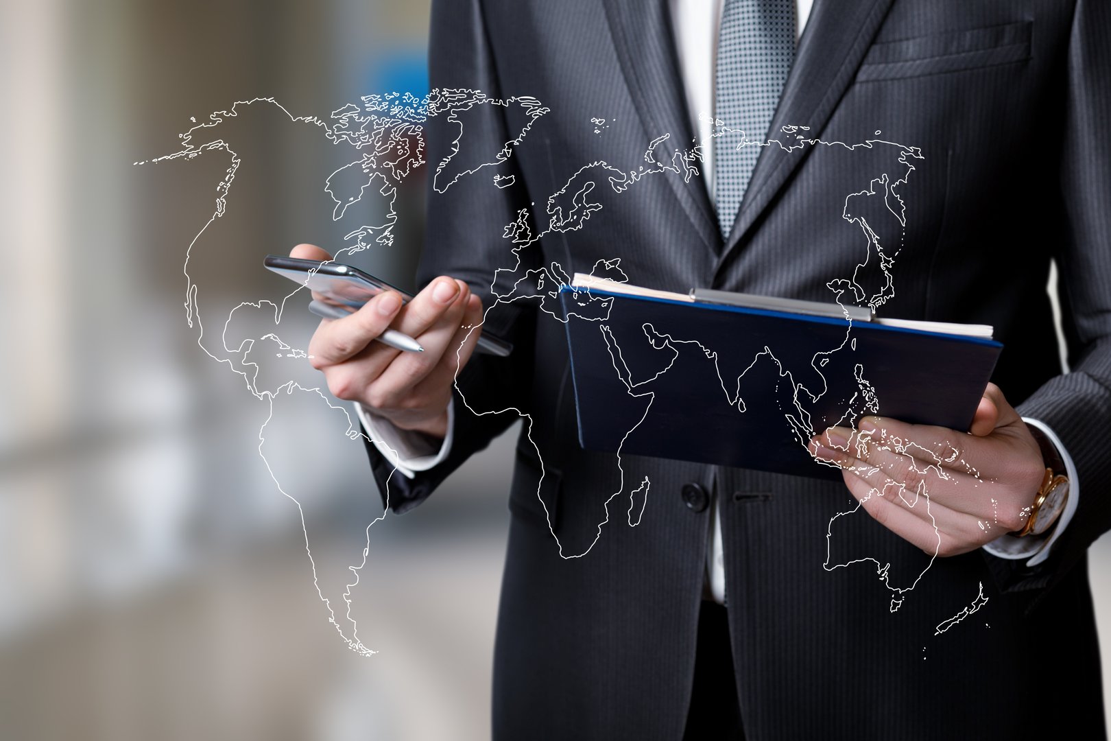 Global Business. International business digital transformation and global business connections.