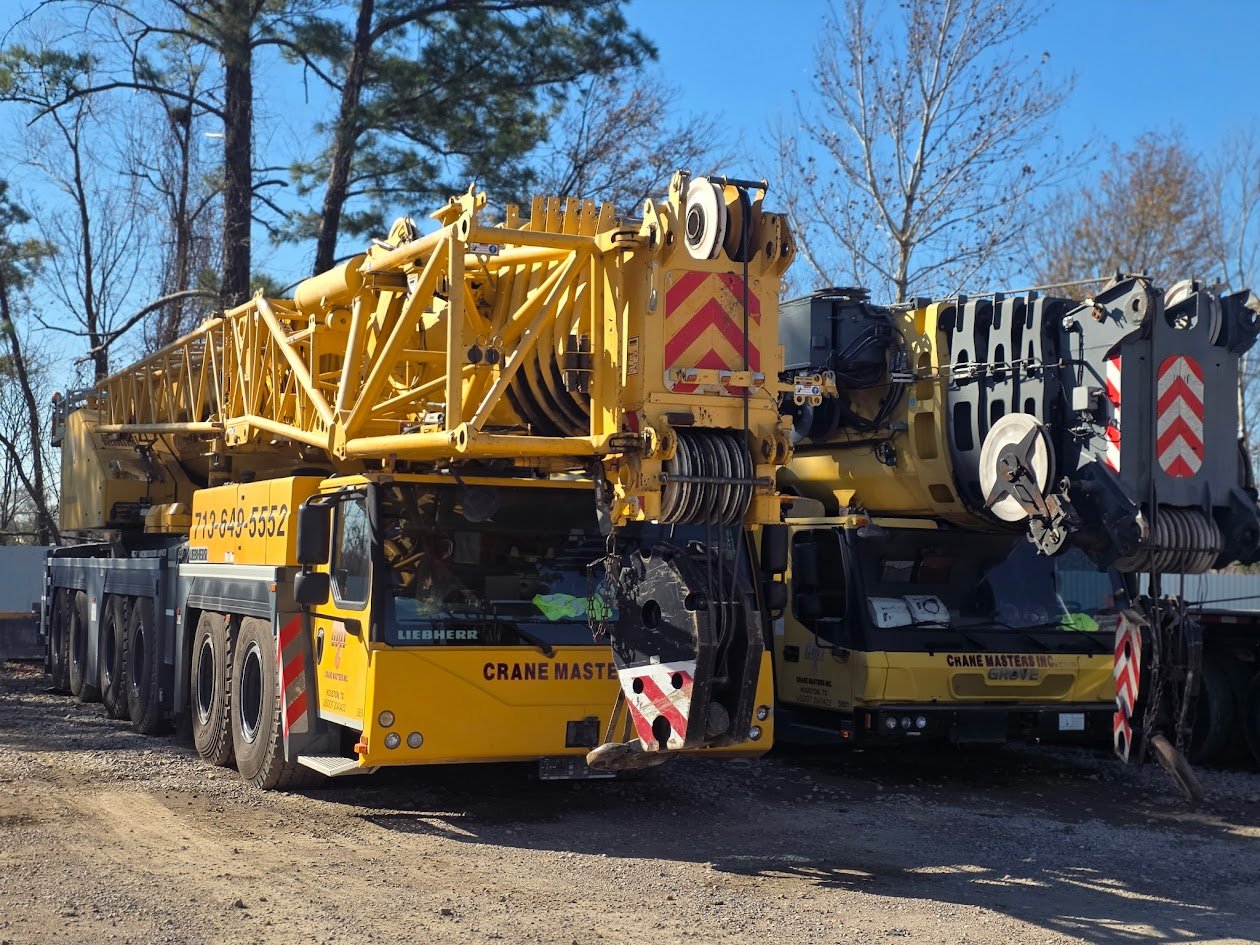 All-terrain crane on construction site