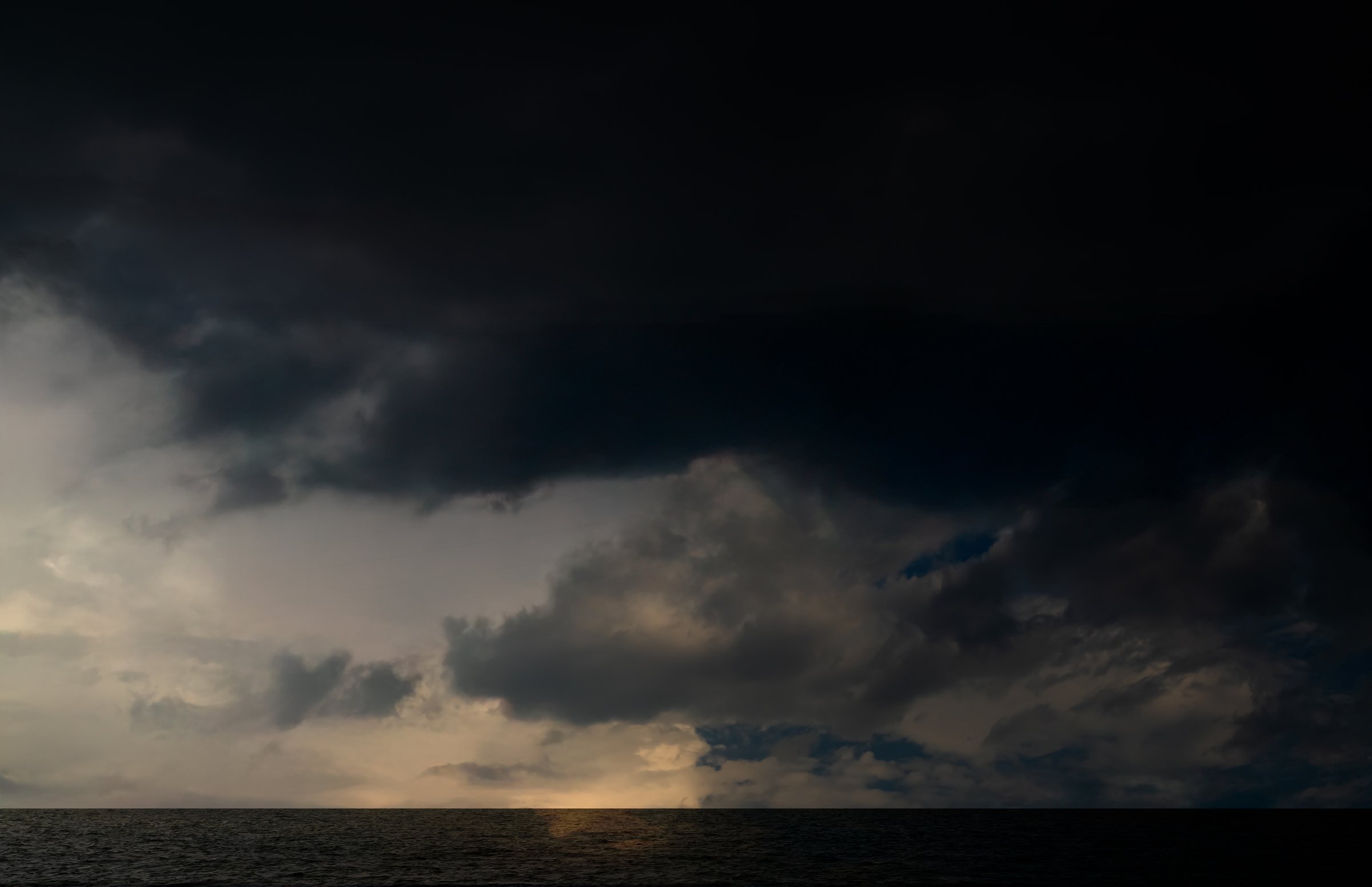 Sky dark on sea nature