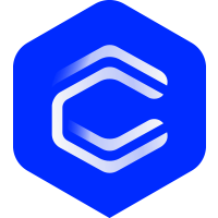 Stylized blue hexagonal logo with a white overlapping letter C design in the center.