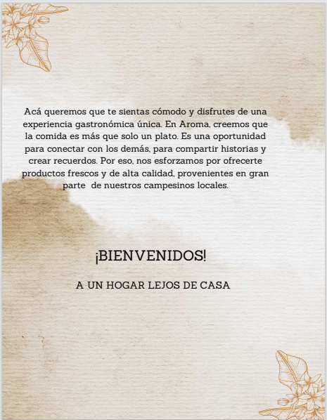 Menú de Bebidas Calientes - Aroma Café