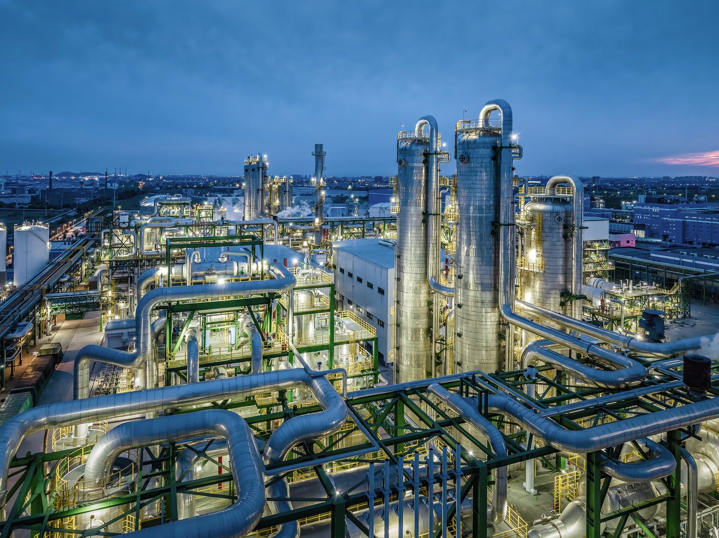 Industrial plant at night